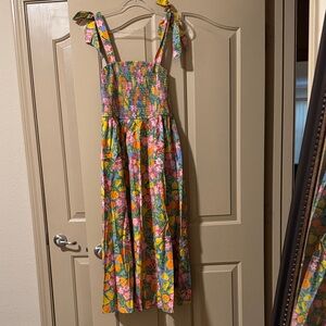 Dress Forum Fruit Garden Smocked Midi Dress Size Small. NWT.